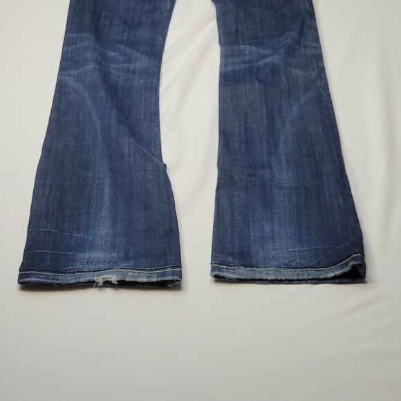 25 MEK OAXACA DISTRESSED BOOT FLARE WIDE miss me buckle  embroidered JEANS - Picture 16 of 16